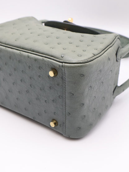 HERMES Mini Lindy - Vert Amande 63 鴕鳥皮杏仁綠金 U