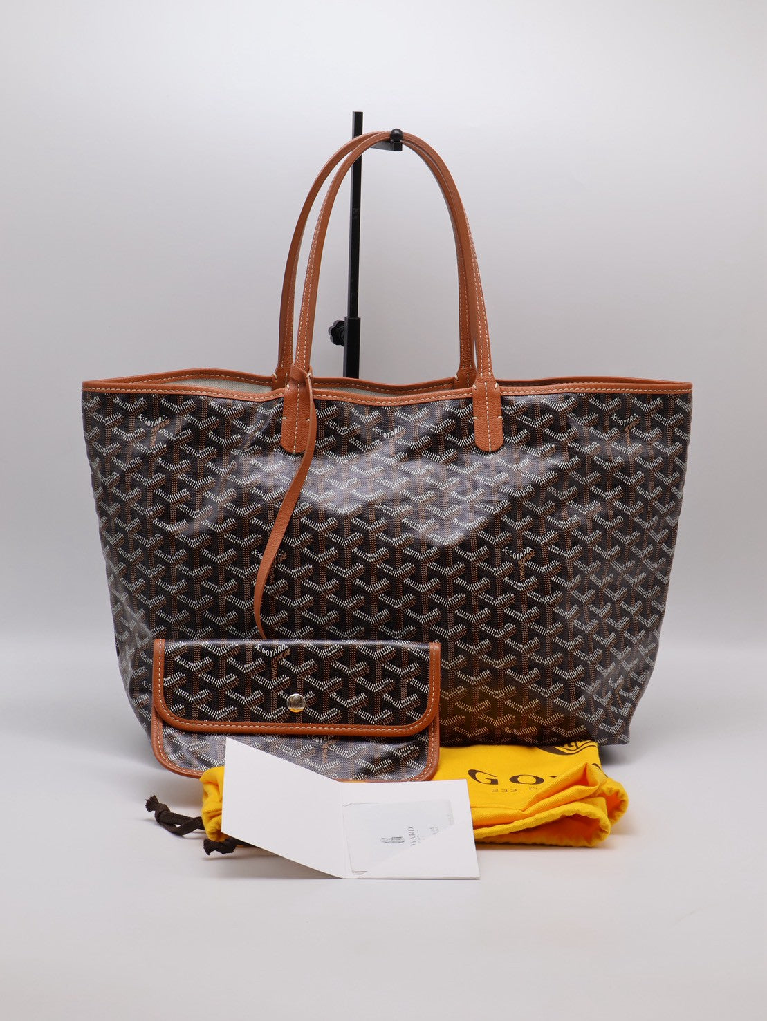 GOYARD 經典亞麻帆布Tote - 小號棕