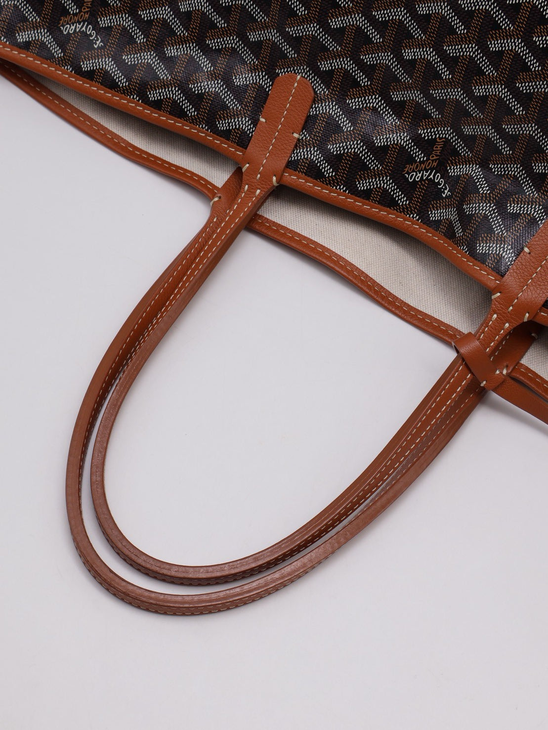 GOYARD 經典亞麻帆布Tote - 小號棕