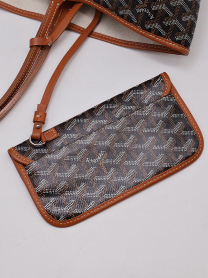 GOYARD 經典亞麻帆布Tote - 小號棕