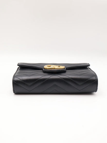 GUCCI Marmont Matelasse風琴WOC - 黑金