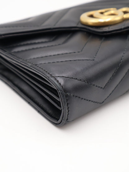 GUCCI Marmont Matelasse風琴WOC - 黑金