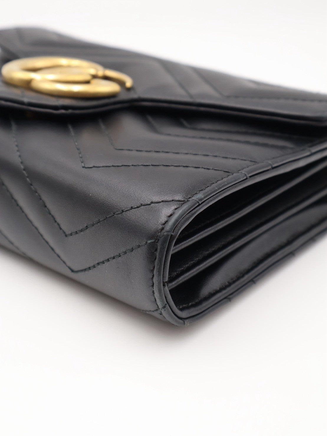 GUCCI Marmont Matelasse風琴WOC - 黑金