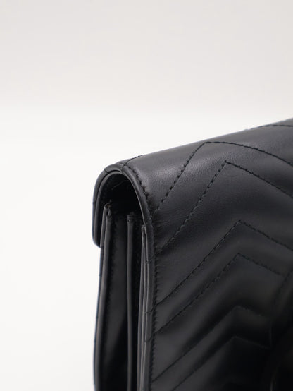GUCCI Marmont Matelasse風琴WOC - 黑金