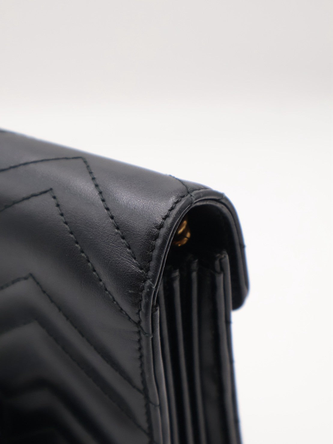 GUCCI Marmont Matelasse風琴WOC - 黑金