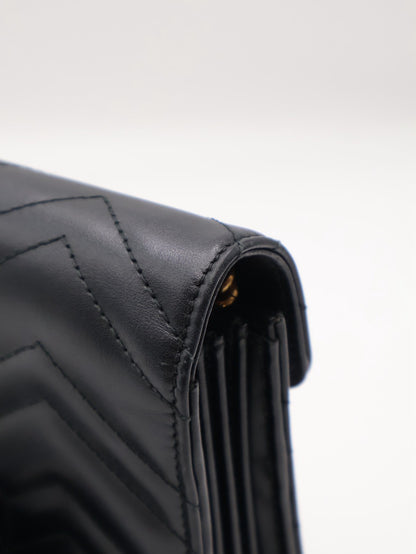 GUCCI Marmont Matelasse風琴WOC - 黑金