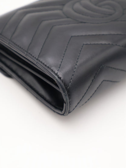 GUCCI Marmont Matelasse風琴WOC - 黑金
