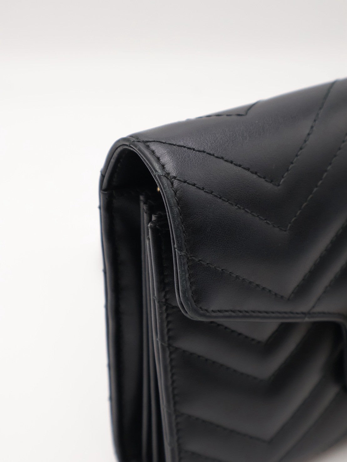 GUCCI Marmont Matelasse風琴WOC - 黑金