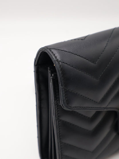 GUCCI Marmont Matelasse風琴WOC - 黑金