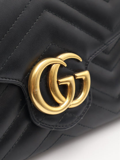GUCCI Marmont Matelasse風琴WOC - 黑金