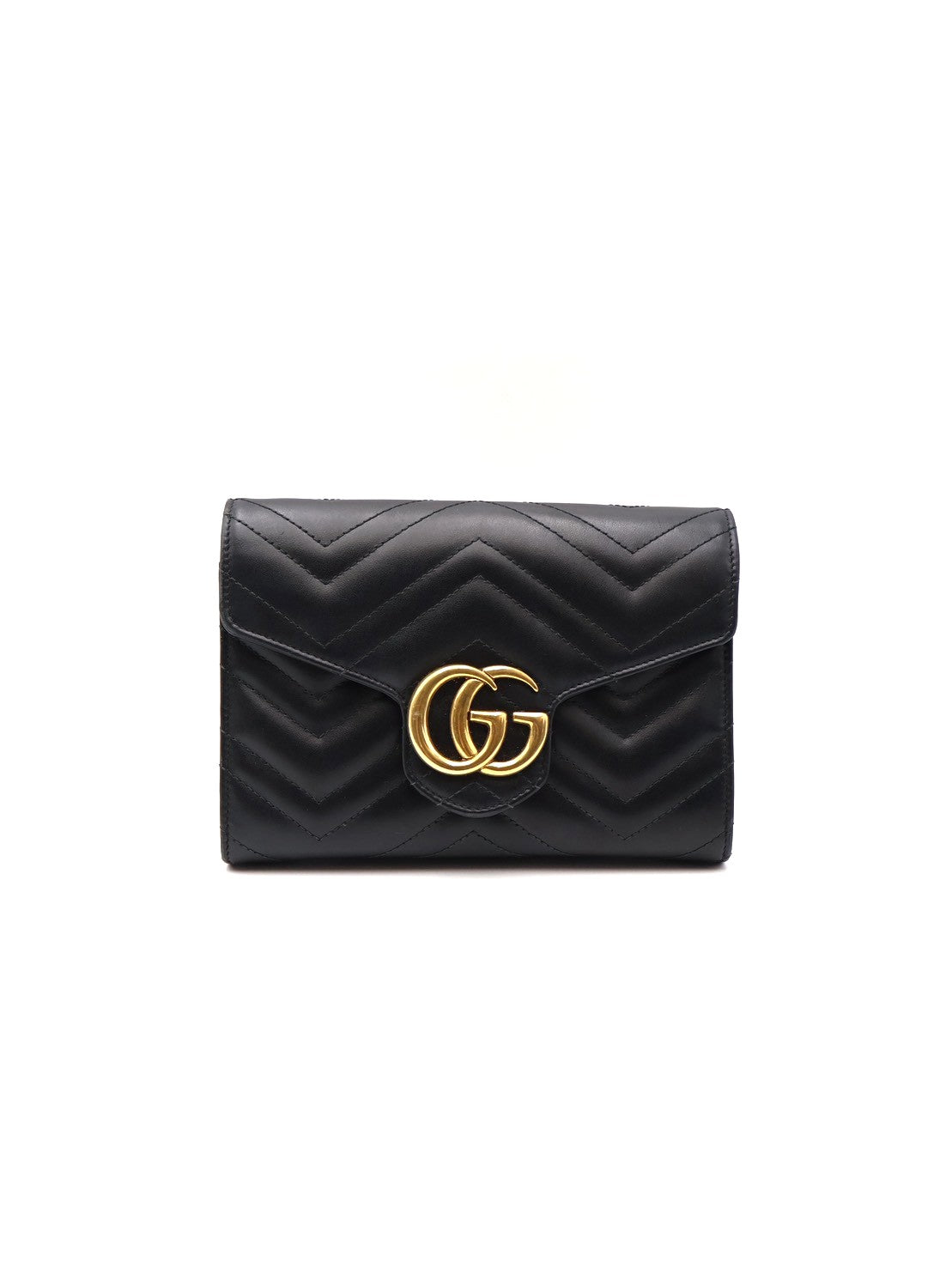 GUCCI Marmont Matelasse風琴WOC - 黑金