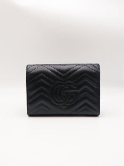 GUCCI Marmont Matelasse風琴WOC - 黑金