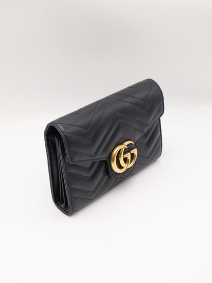 GUCCI Marmont Matelasse風琴WOC - 黑金