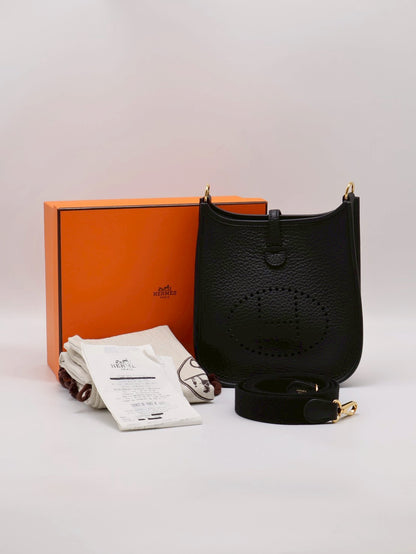 HERMES Mini Evelyne - Noir 89 黑金 W