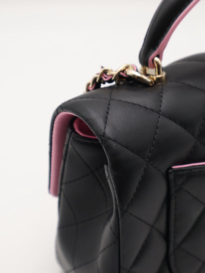 CHANEL 23P Handle Mini CF20 - 黑拚粉金