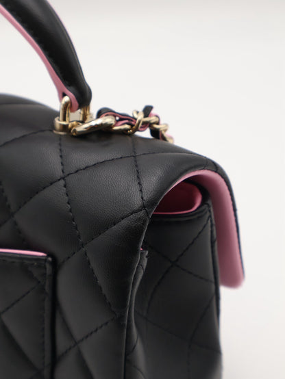CHANEL 23P Handle Mini CF20 - 黑拚粉金