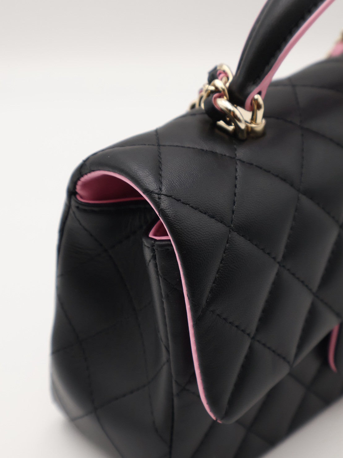 CHANEL 23P Handle Mini CF20 - 黑拚粉金