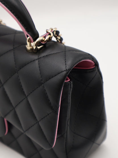 CHANEL 23P Handle Mini CF20 - 黑拚粉金