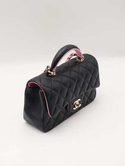 CHANEL 23P Handle Mini CF20 - 黑拚粉金