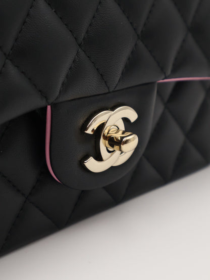 CHANEL 23P Handle Mini CF20 - 黑拚粉金