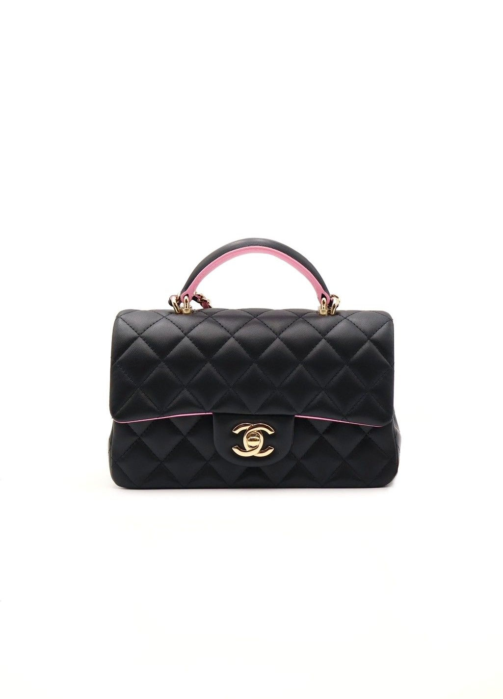 CHANEL 23P Handle Mini CF20 - 黑拚粉金