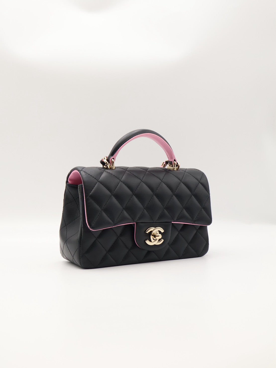 CHANEL 23P Handle Mini CF20 - 黑拚粉金