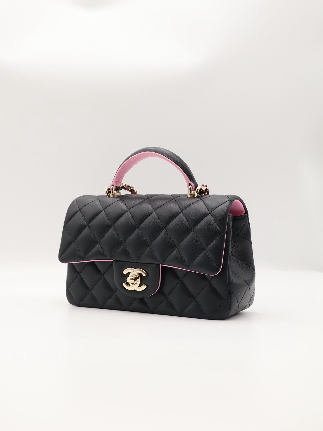 CHANEL 23P Handle Mini CF20 - 黑拚粉金