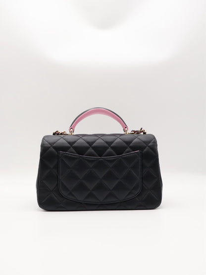 CHANEL 23P Handle Mini CF20 - 黑拚粉金