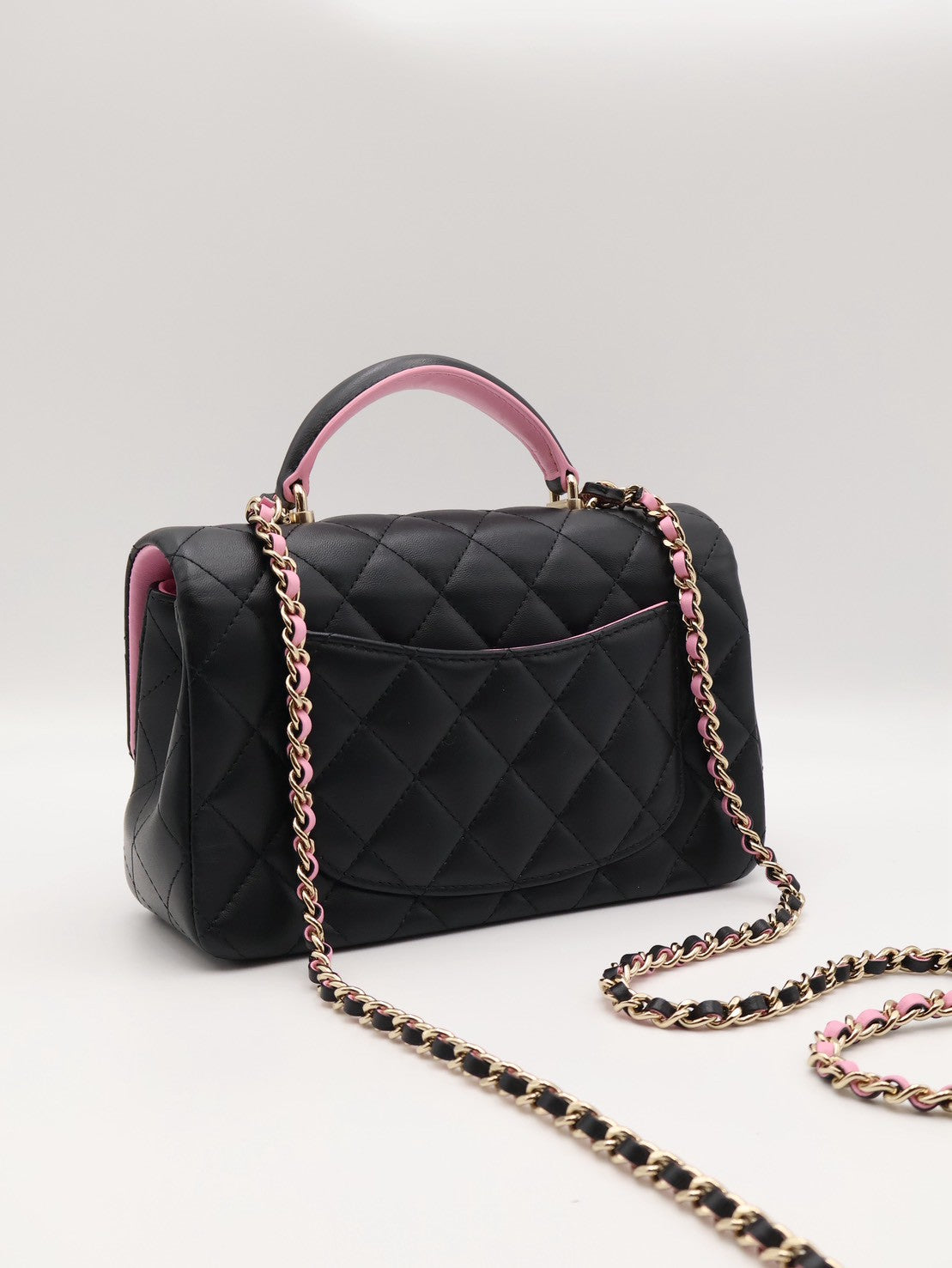 CHANEL 23P Handle Mini CF20 - 黑拚粉金