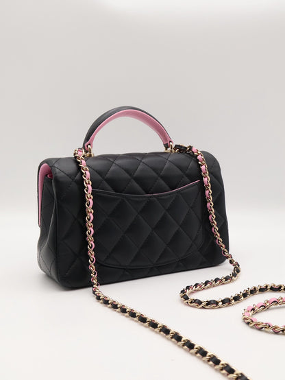 CHANEL 23P Handle Mini CF20 - 黑拚粉金