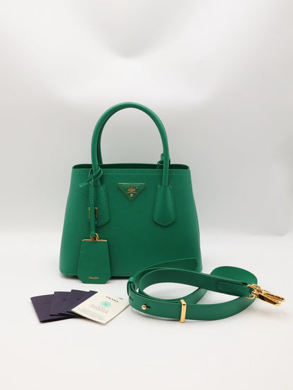 PRADA Double Saffiano手提包 - 綠