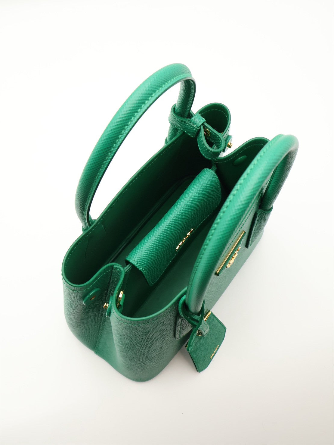 PRADA Double Saffiano手提包 - 綠