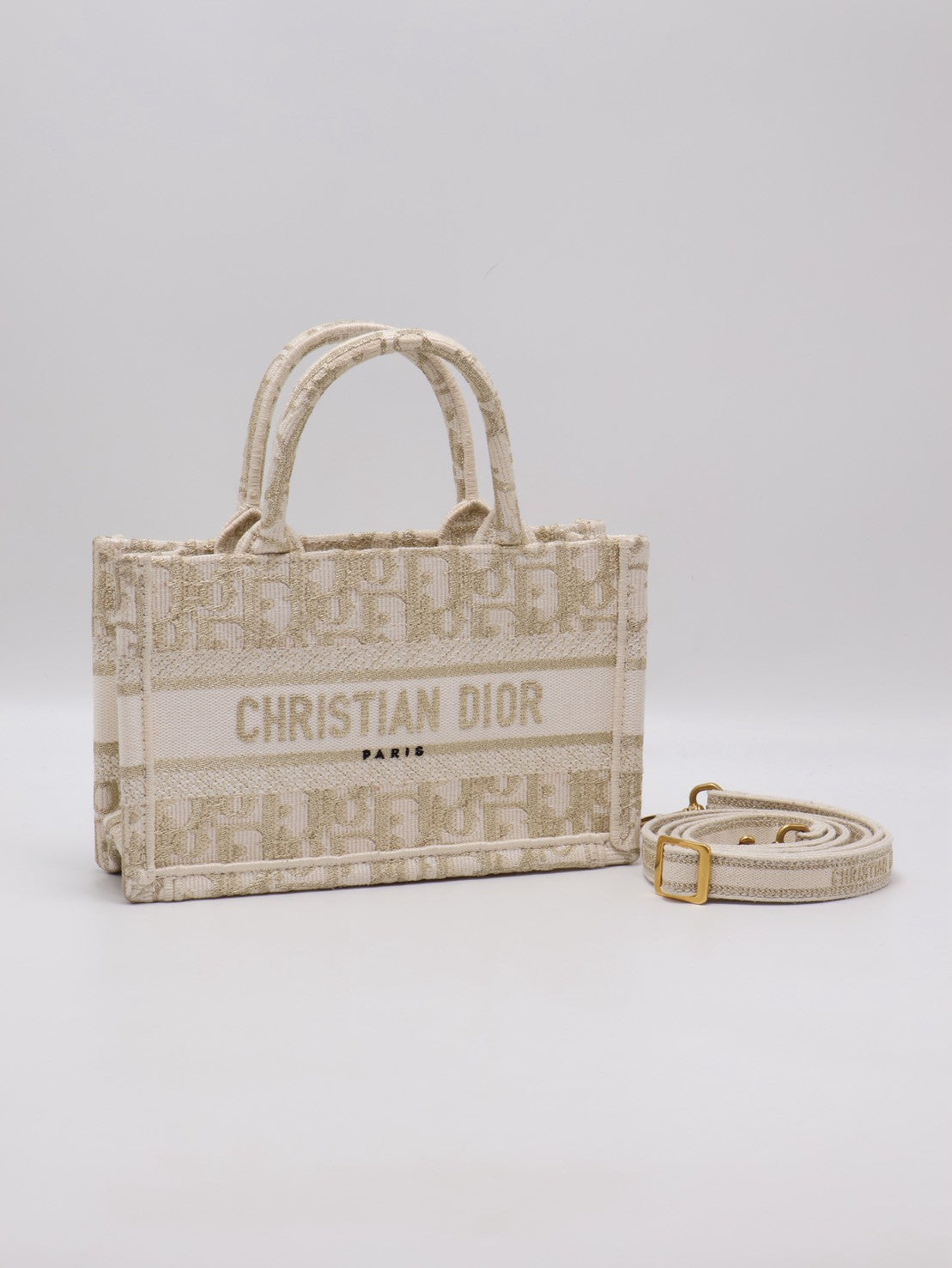 DIOR Oblique Mini Tote - 白金