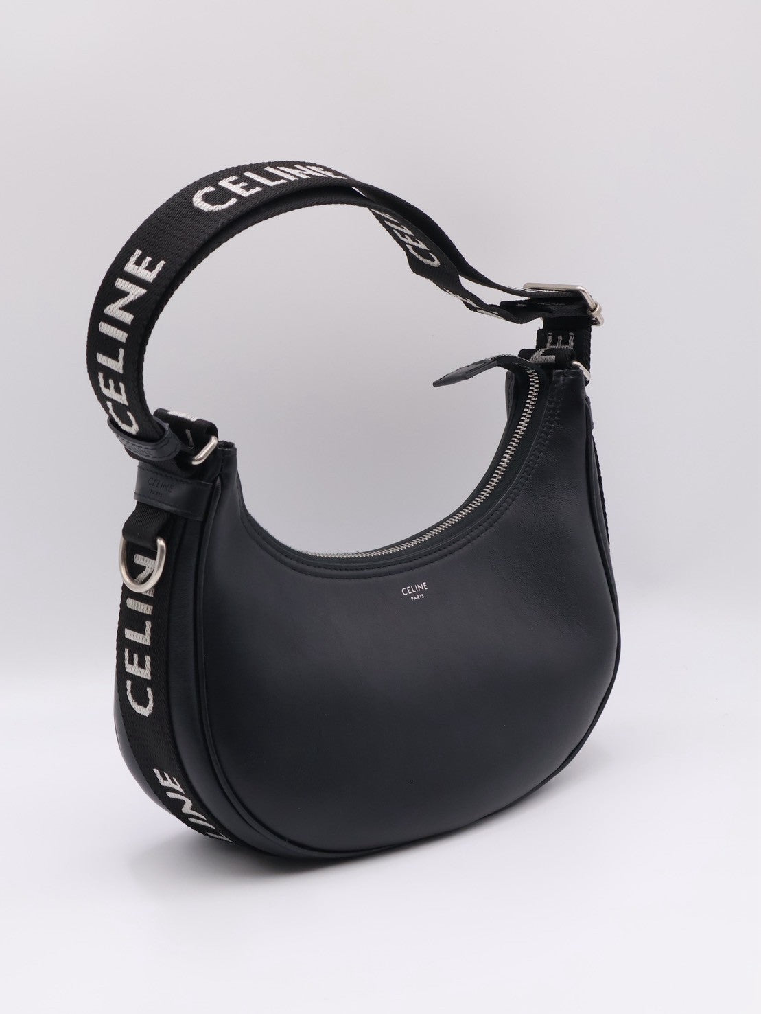 CELINE 字母背帶牛皮AVA腋下包 - 黑