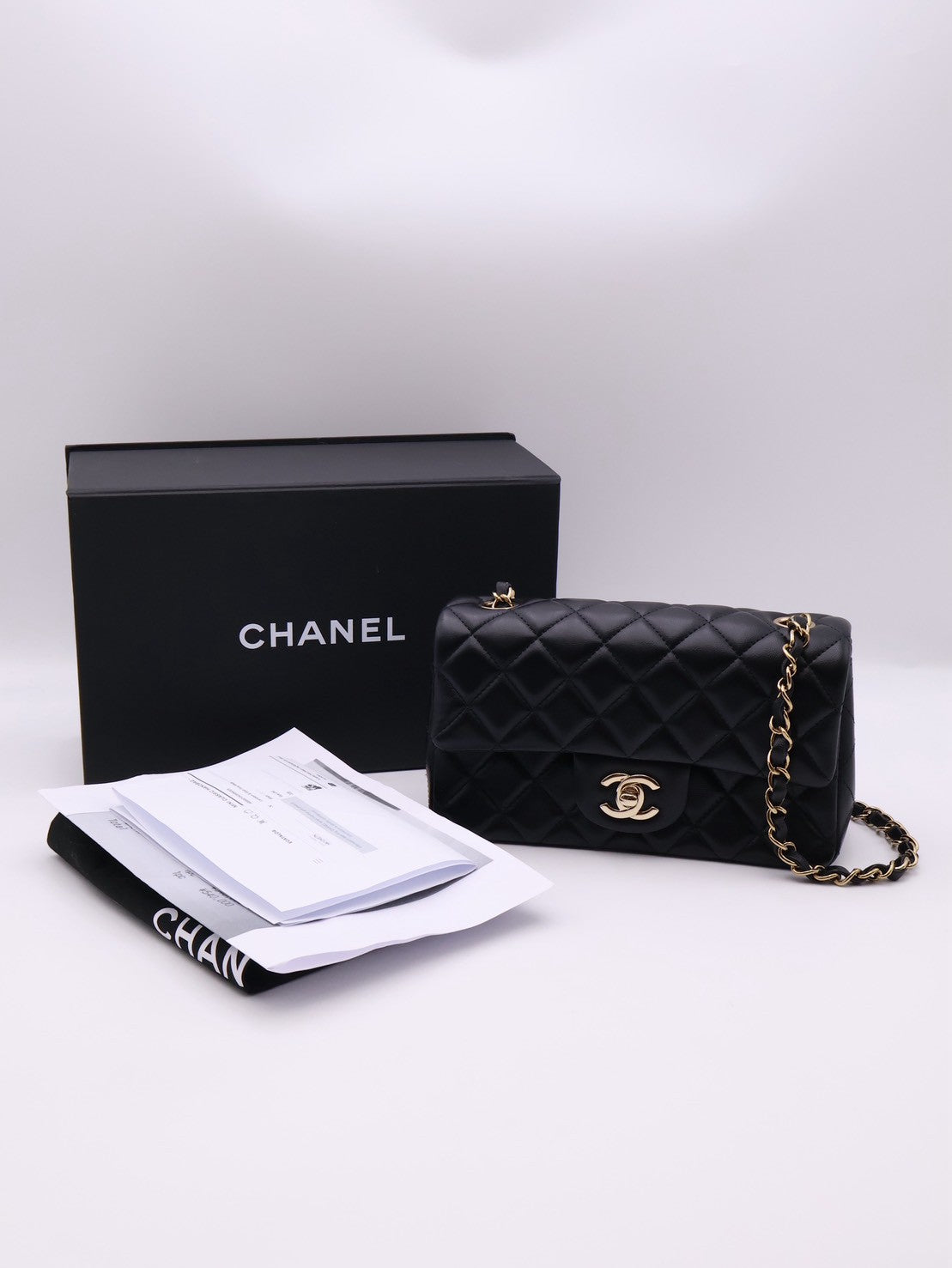 CHANEL 經典口蓋包Mini CF20 - 黑金
