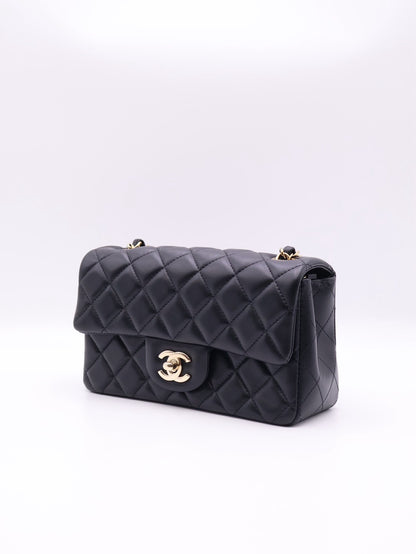 CHANEL 經典口蓋包Mini CF20 - 黑金