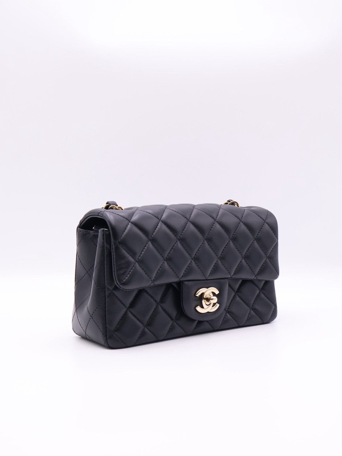 CHANEL 經典口蓋包Mini CF20 - 黑金