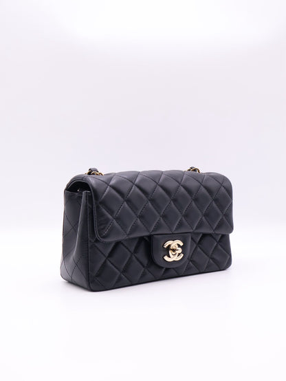 CHANEL 經典口蓋包Mini CF20 - 黑金