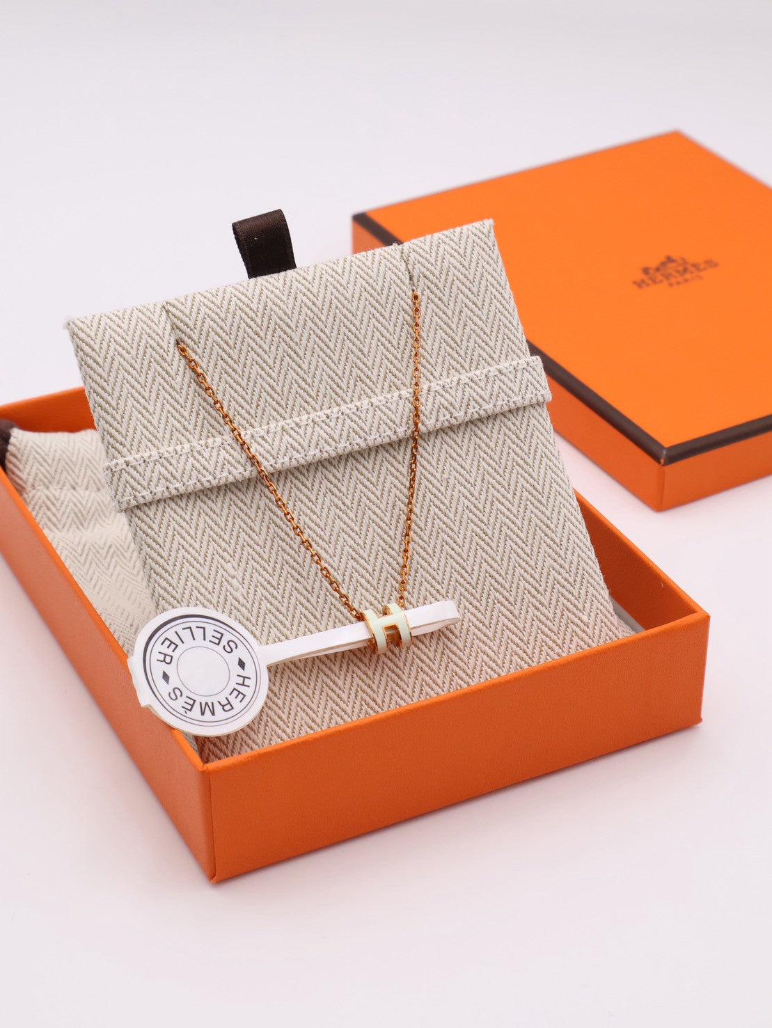 HERMES Mini Pop H項鍊 - 氣泡綠玫瑰金