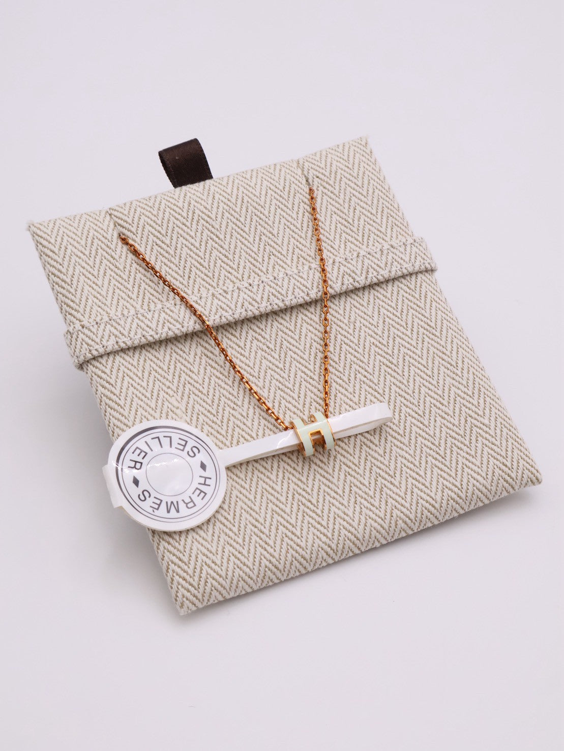 HERMES Mini Pop H項鍊 - 氣泡綠玫瑰金