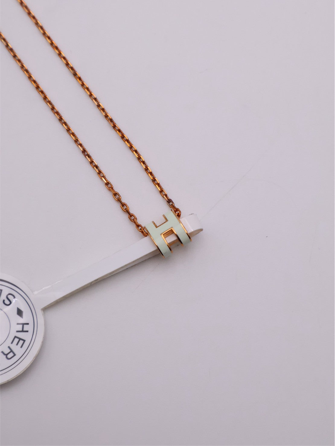 HERMES Mini Pop H項鍊 - 氣泡綠玫瑰金