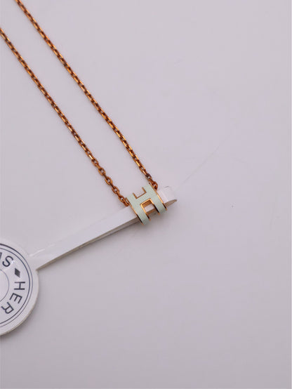 HERMES Mini Pop H項鍊 - 氣泡綠玫瑰金