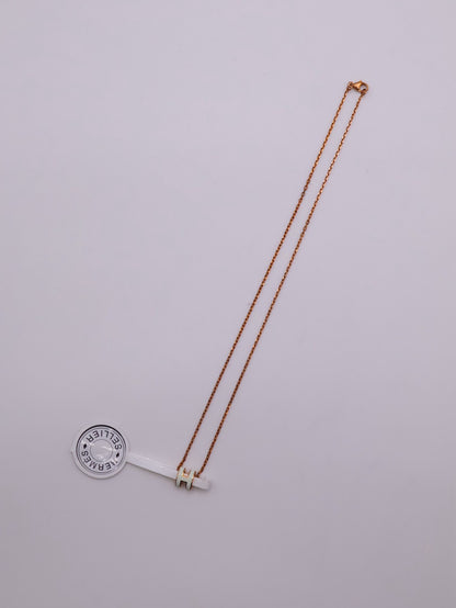 HERMES Mini Pop H項鍊 - 氣泡綠玫瑰金