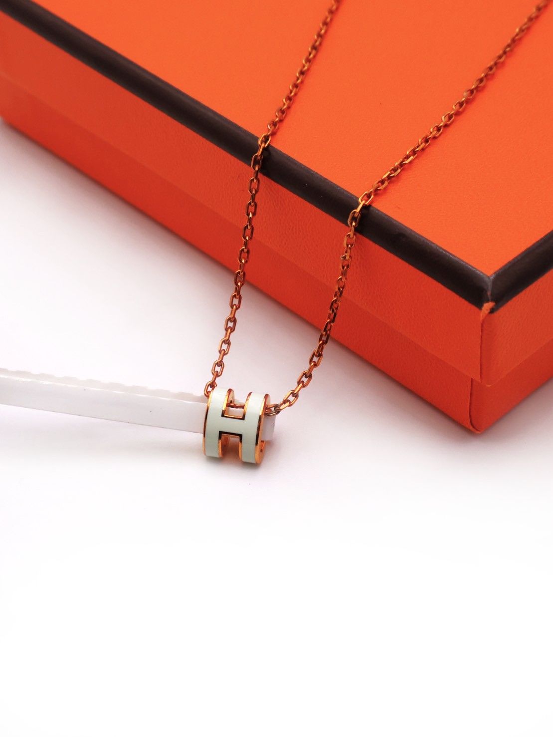 HERMES Mini Pop H項鍊 - 氣泡綠玫瑰金