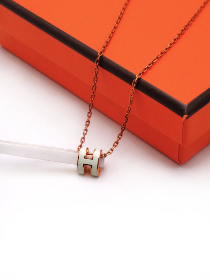 HERMES Mini Pop H項鍊 - 氣泡綠玫瑰金