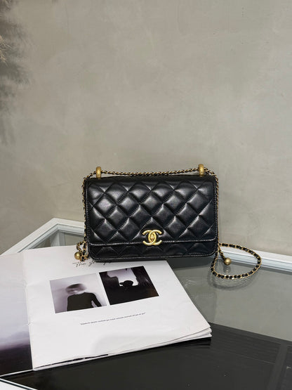CHANEL 雙金球調節WOC - 黑金