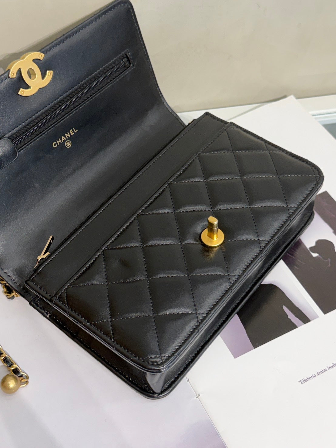 CHANEL 雙金球調節WOC - 黑金