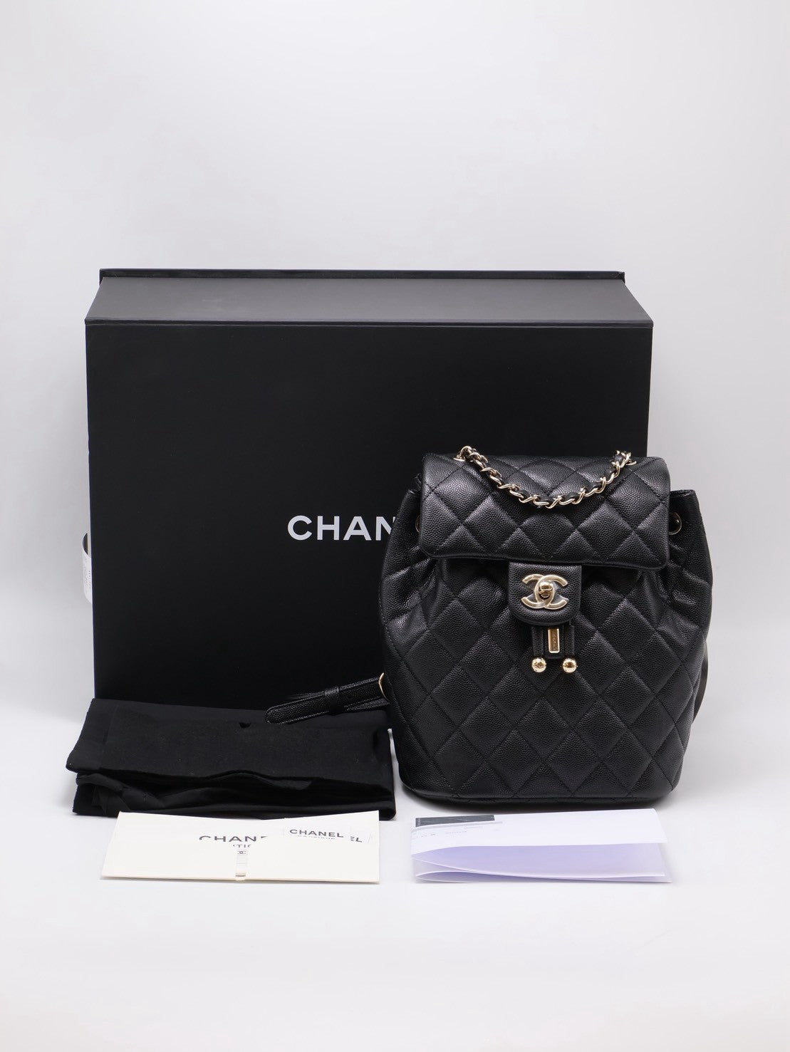 CHANEL 薩爾茨堡雙肩包 - 小號黑金