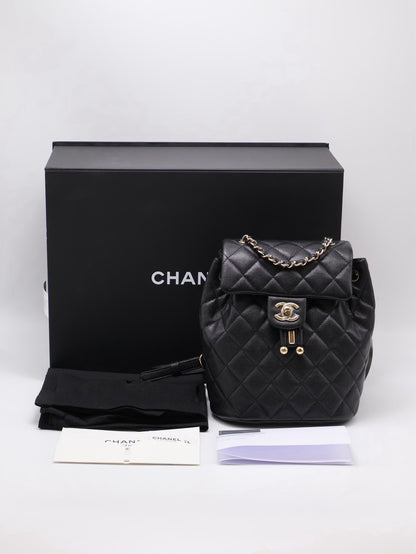 CHANEL 薩爾茨堡雙肩包 - 小號黑金