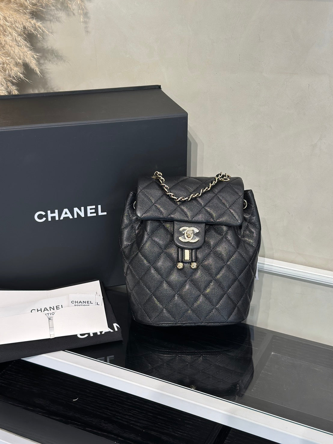 CHANEL 薩爾茨堡雙肩包 - 小號黑金